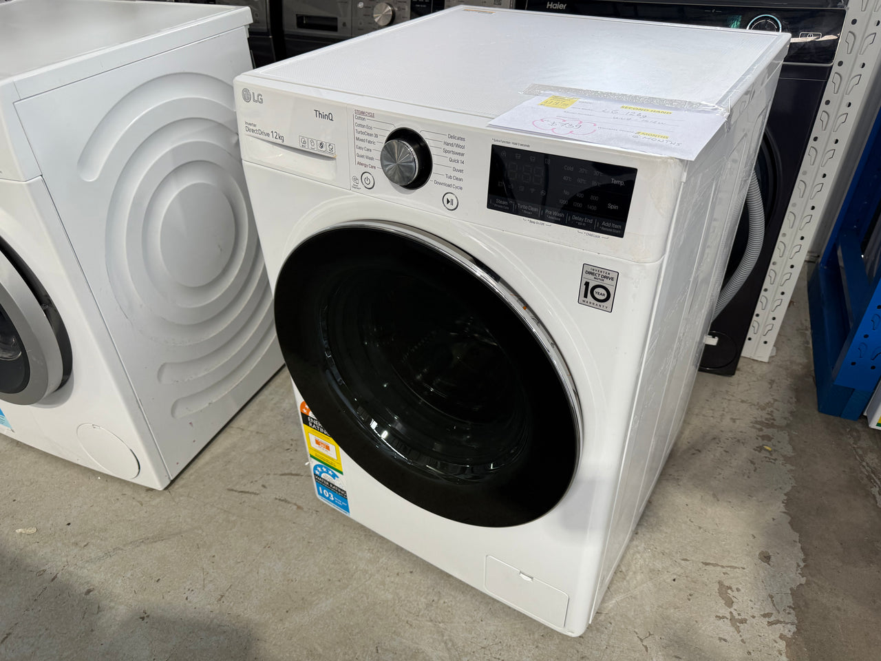 Second hand LG 12kg Front Load Washer Model: WV9-1412W - Second Hand Appliances Geebung