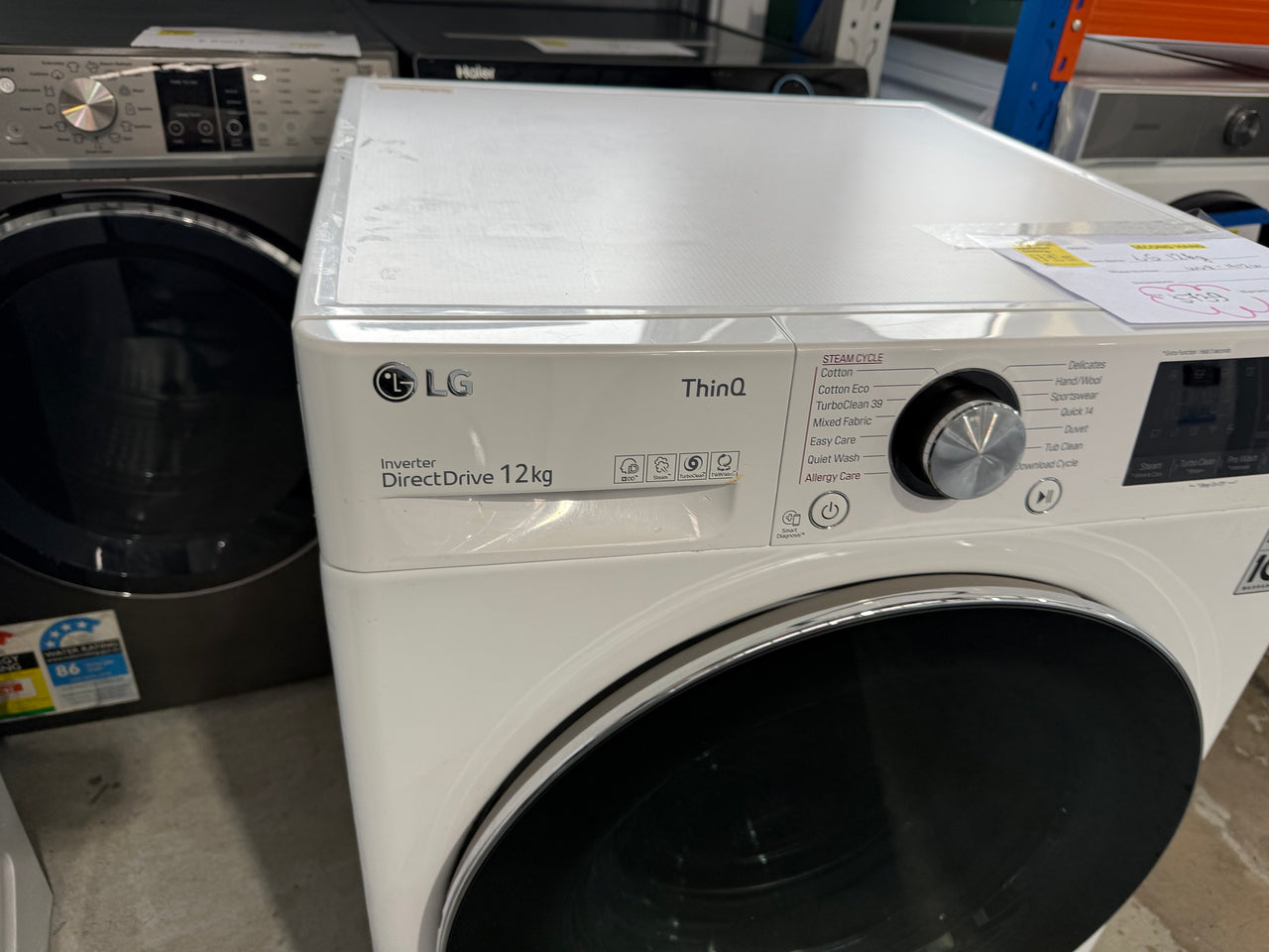 Second hand LG 12kg Front Load Washer Model: WV9-1412W - Second Hand Appliances Geebung
