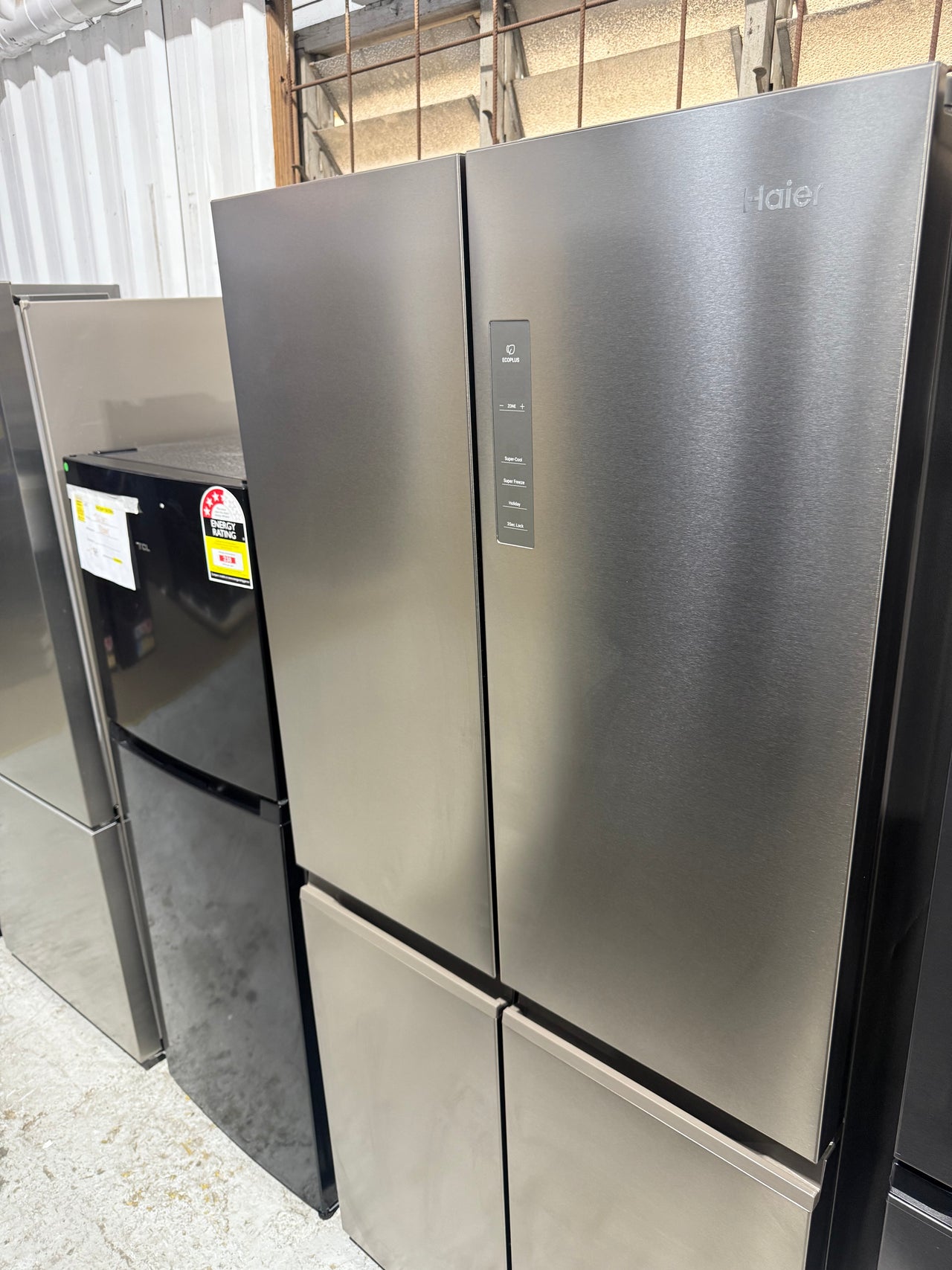 Factory second Haier 463L Quad Door Refrigerator Stainless Steel Model: HRF530YS