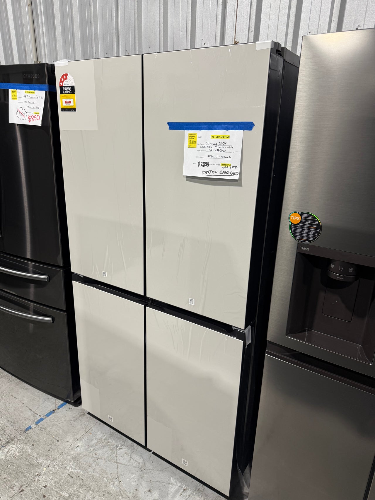 Payment link for Kim/ Carton damaged Samsung 648L Canvas French Door Fridge SRFX7600  - Cotta White