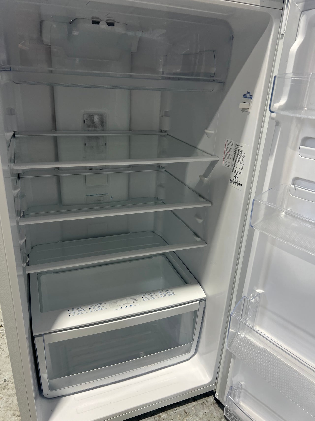 Westinghouse 339l Top Mounted Fridge WTB3400WC Inside