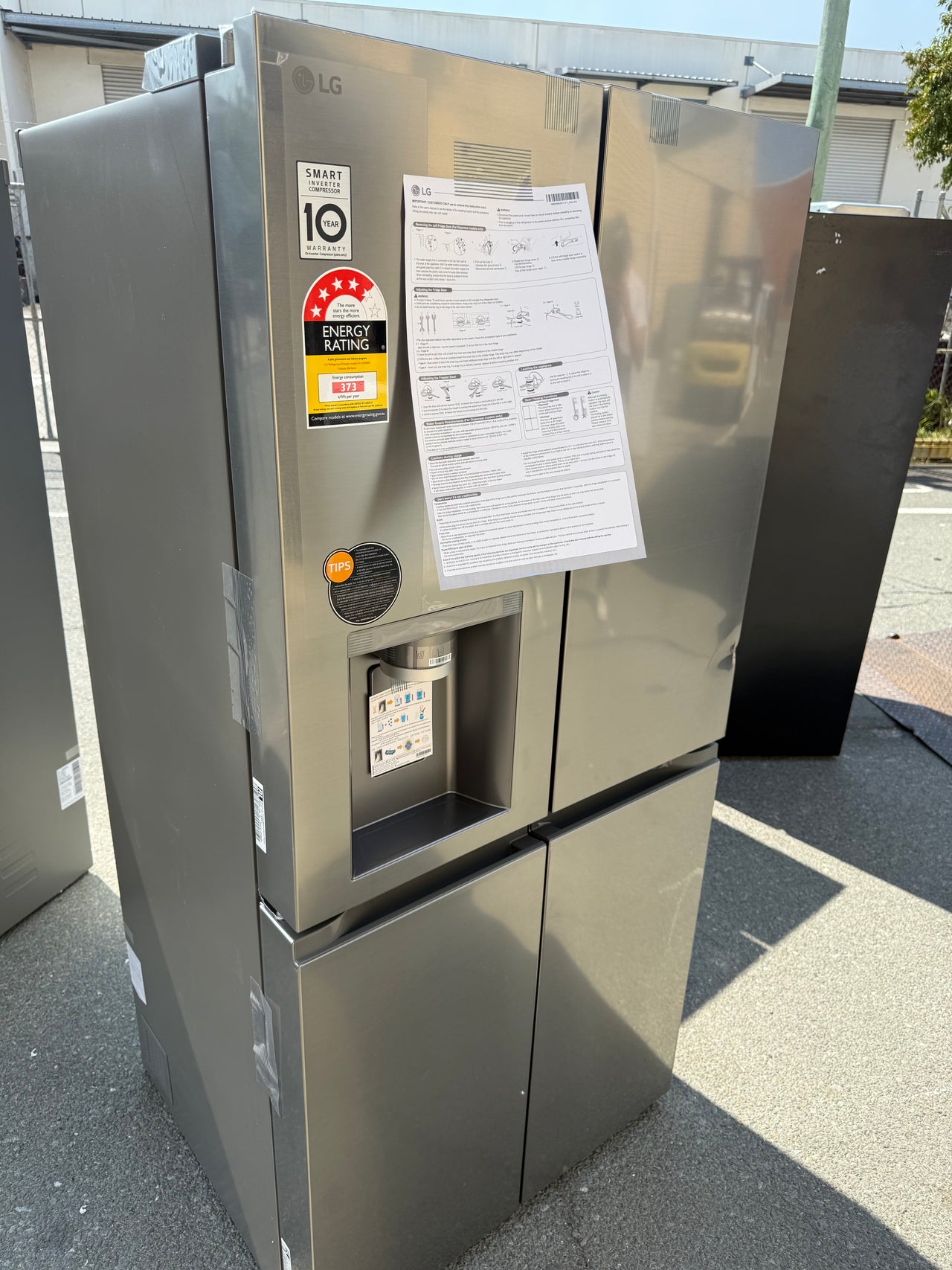 Transportation damaged LG 506L French Door Refrigerator GF-LN500PL with non-plumbed ice maker & water dispenser - Second Hand Appliances Geebung
