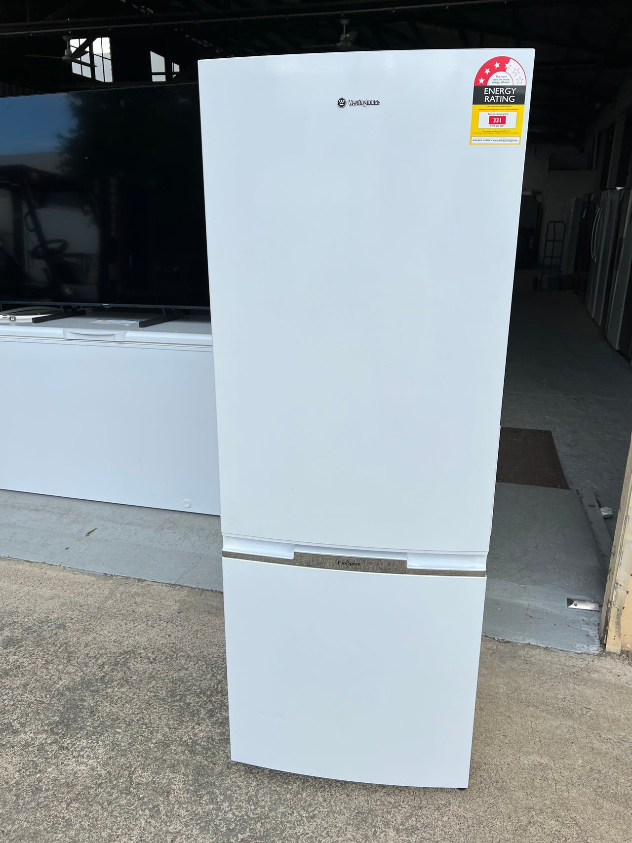 Second hand Westinghouse 340L Bottom Mount Fridge Model: WBB3400WG - Second Hand Appliances Geebung