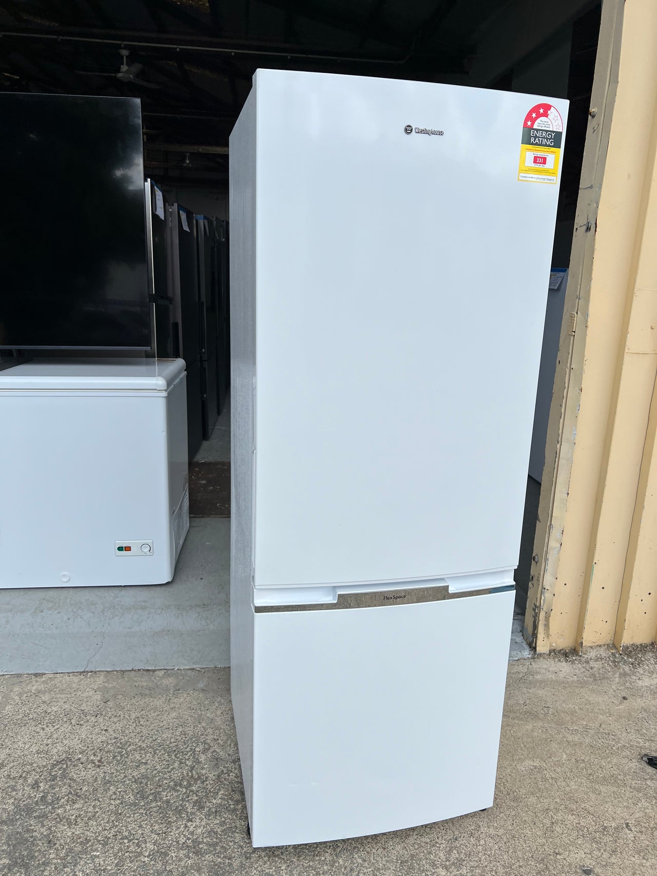 Second hand Westinghouse 340L Bottom Mount Fridge Model: WBB3400WG - Second Hand Appliances Geebung