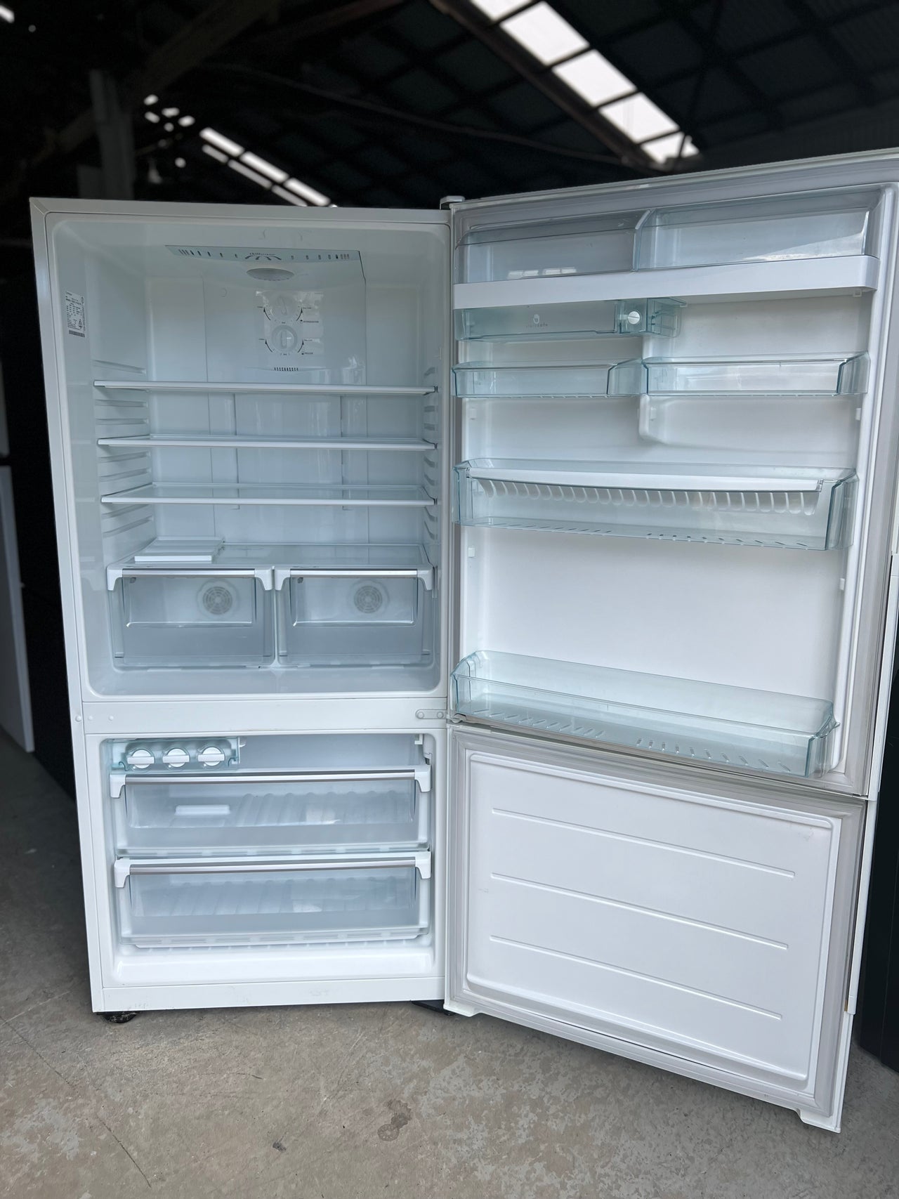 Second hand 510L Bottom Mount Fridge  Model: WBM5100WB Inside