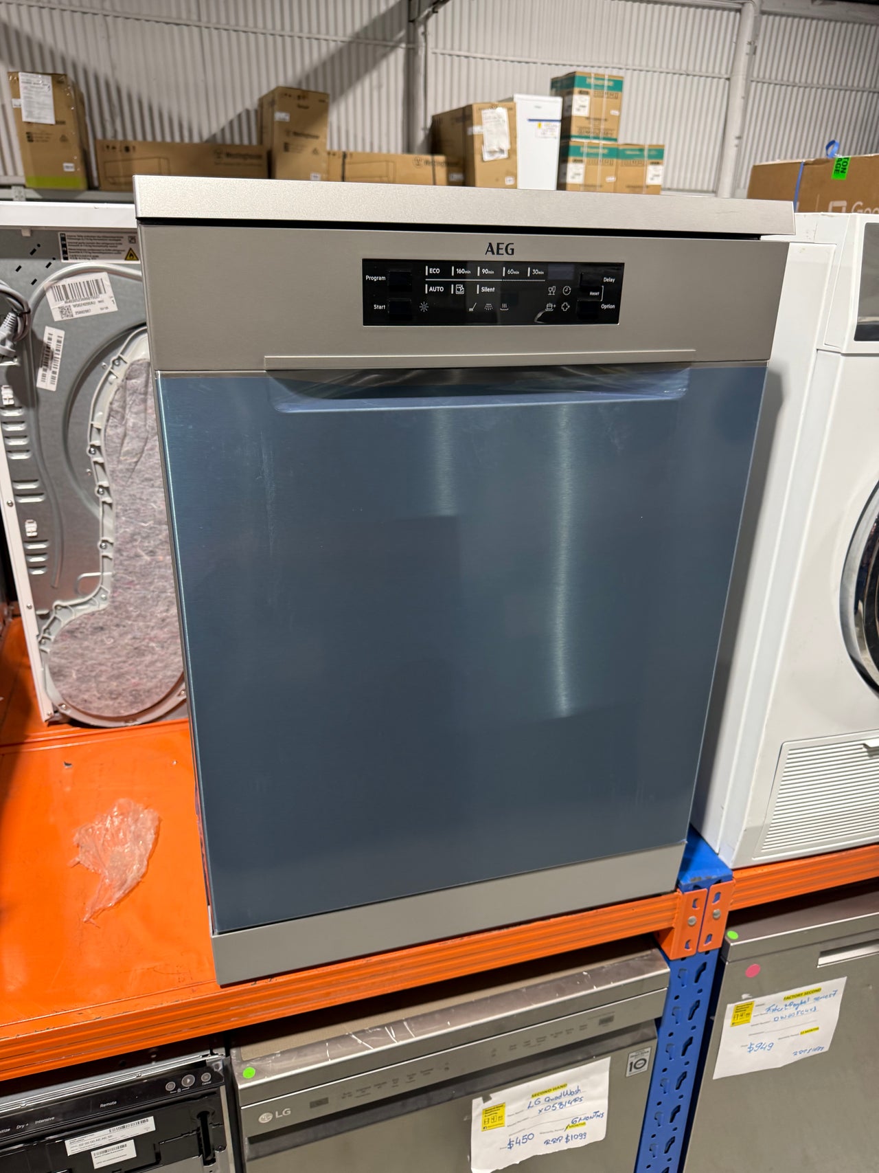Factory second AEG 60cm Freestanding Dishwasher – Stainless Steel FFB53600PM