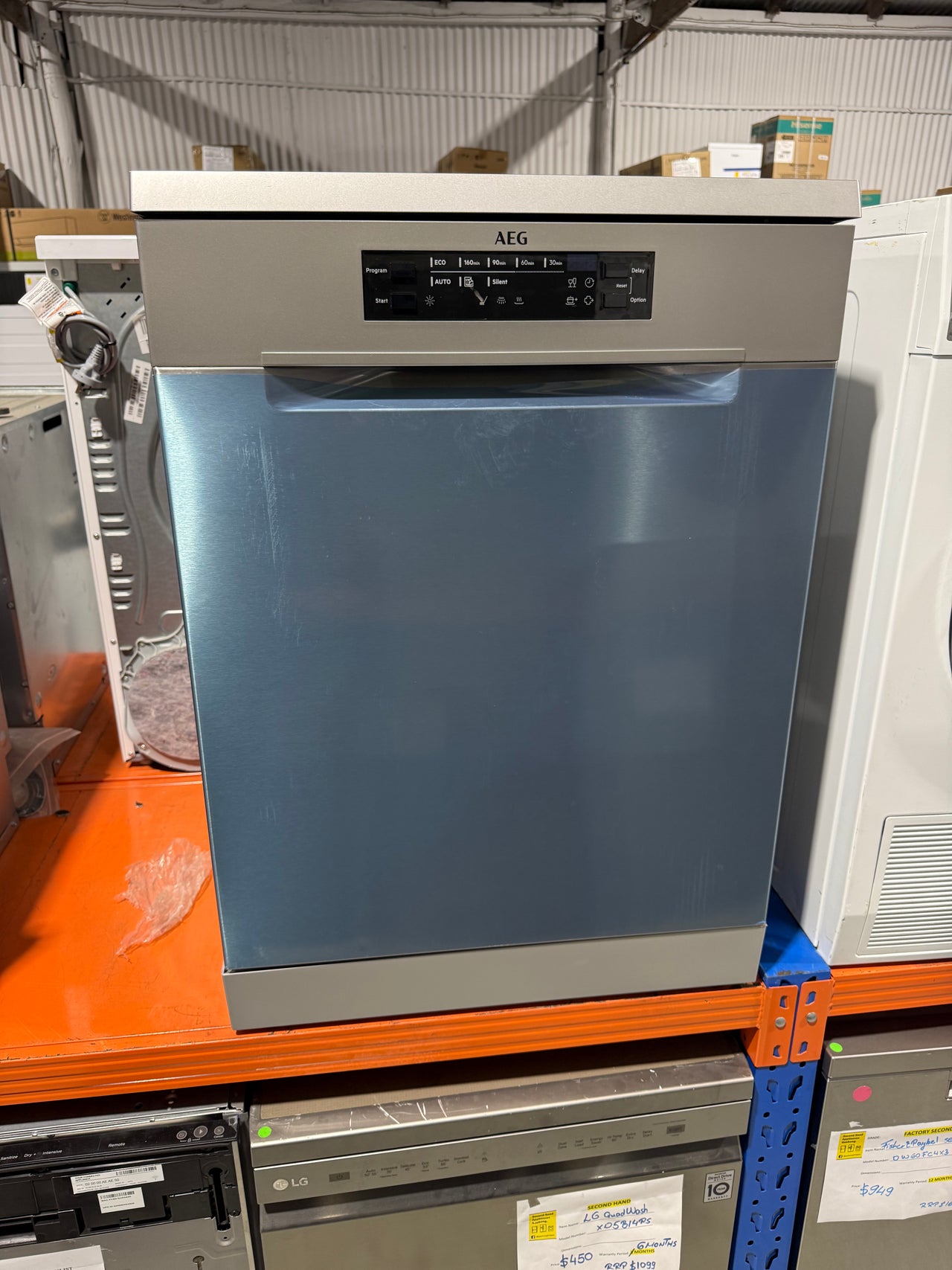 Factory second AEG 60cm Freestanding Dishwasher – Stainless Steel FFB53600PM