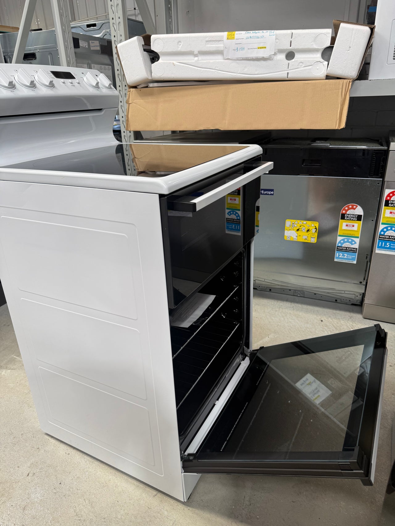 Buy Factory second Westinghouse 54 cm Electric Freestanding Cooker – WLE543WCB(NAT) |  | [product_variant] | Second Hand Appliances Geebung Brisbane