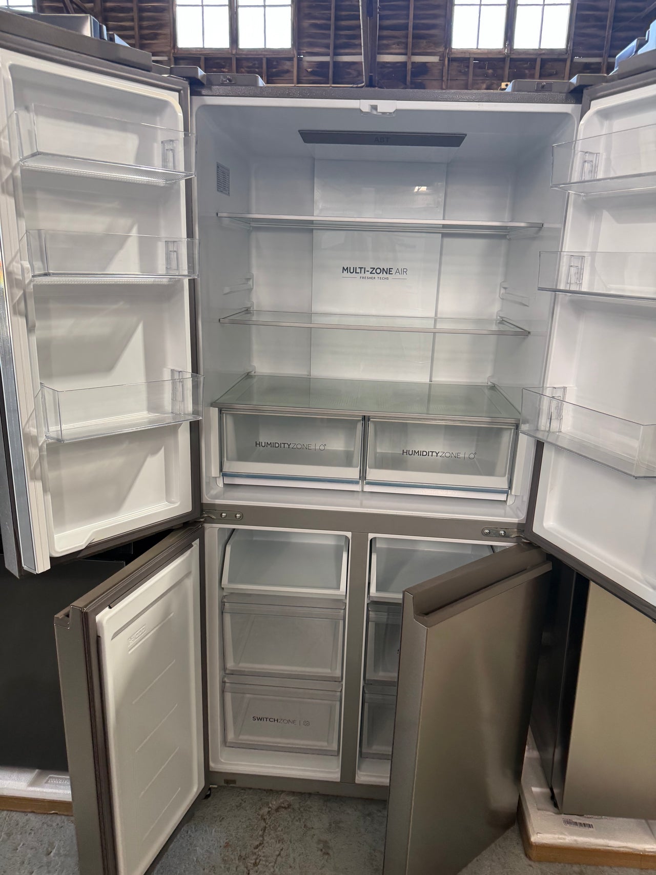 Factory second Haier 463L Quad Door Refrigerator Stainless Steel Model: HRF530YS