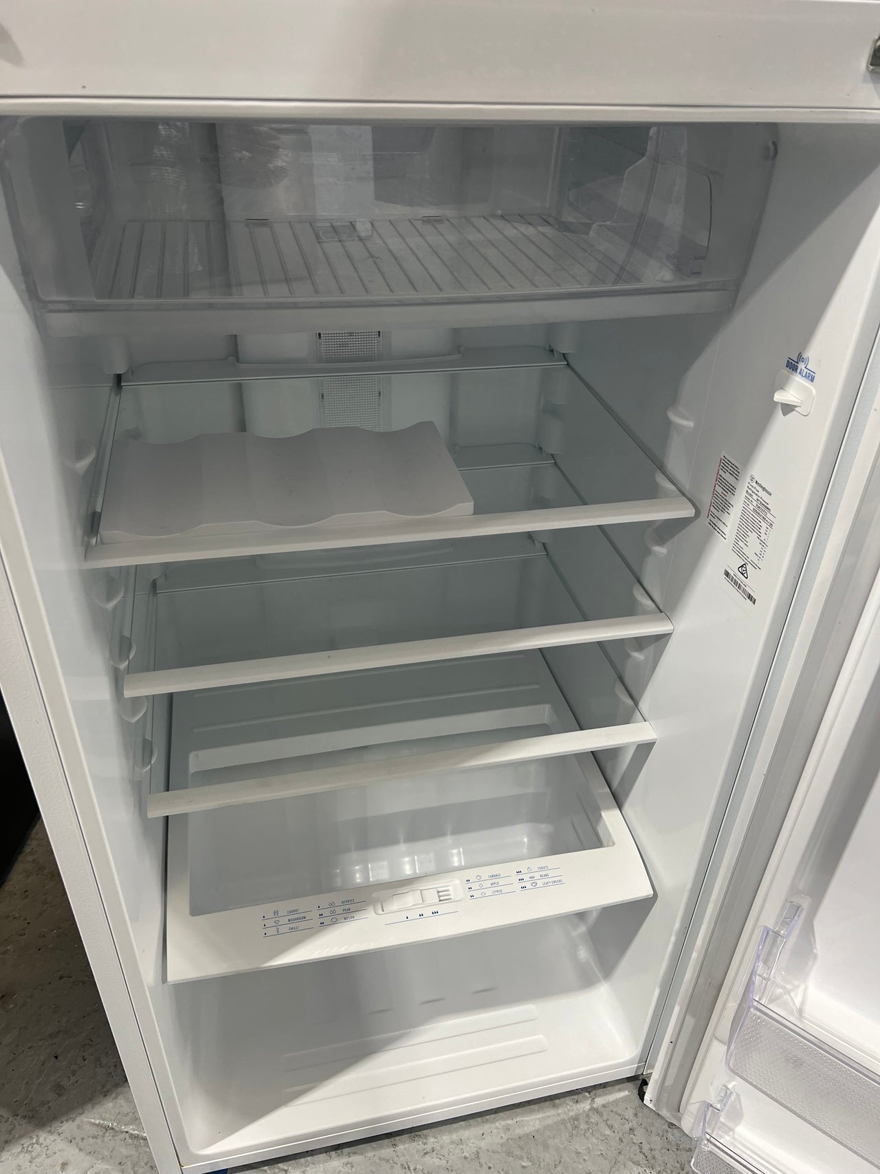 Second hand 339l Westinghouse top mounted refrigerator WTB3400WC Shelves