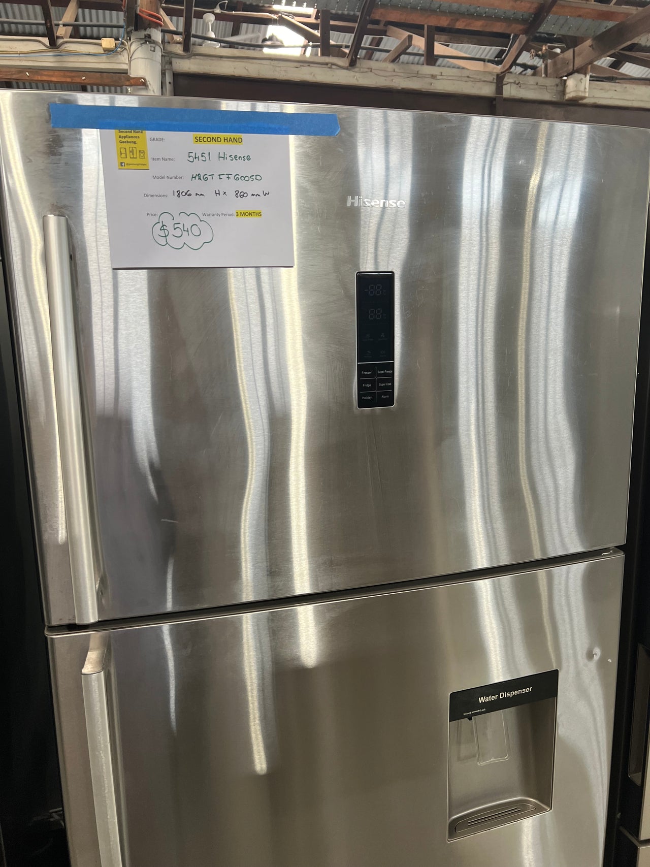 Second hand Hisense HR6TFF600SD 593L Top Mount Fridge - Second Hand Appliances Geebung