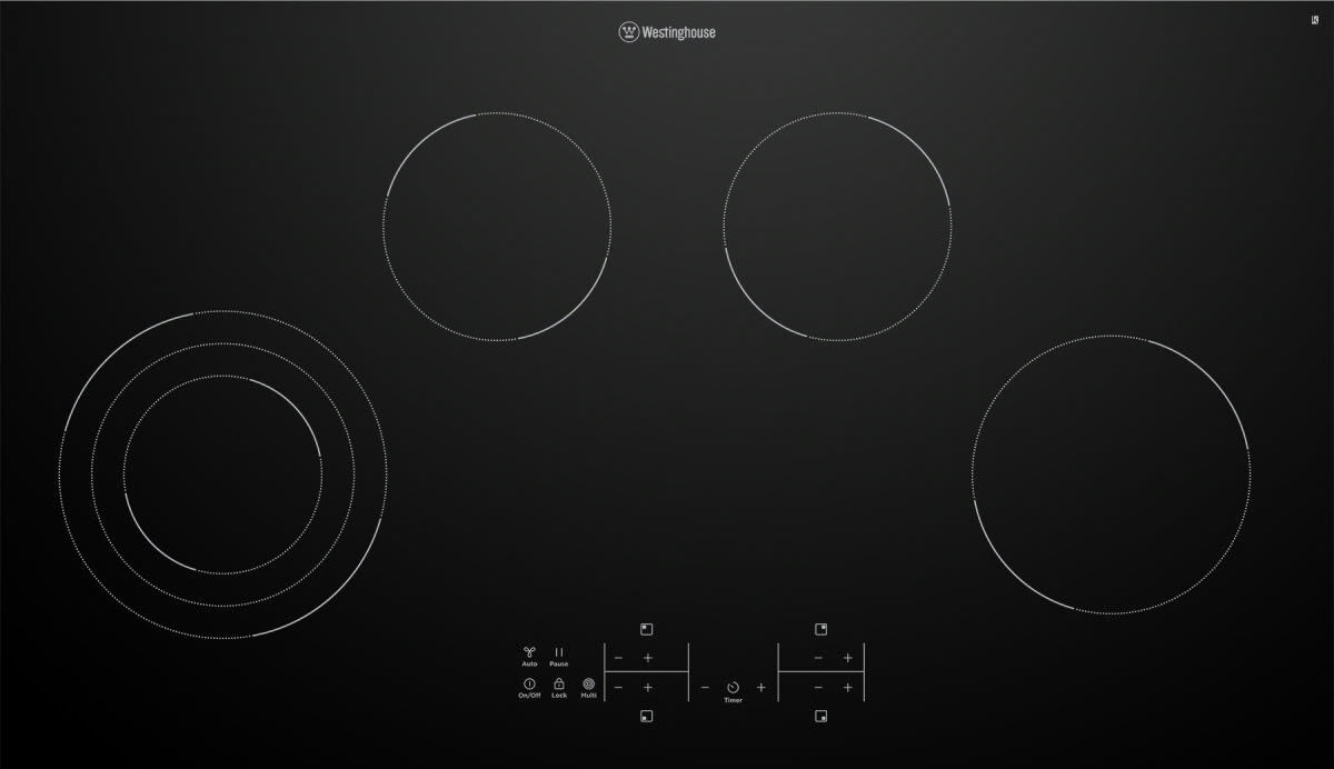 Factory second Westinghouse 90cm 4 Zone Ceramic Cooktop – Black Ceramic Glass WHC943BD