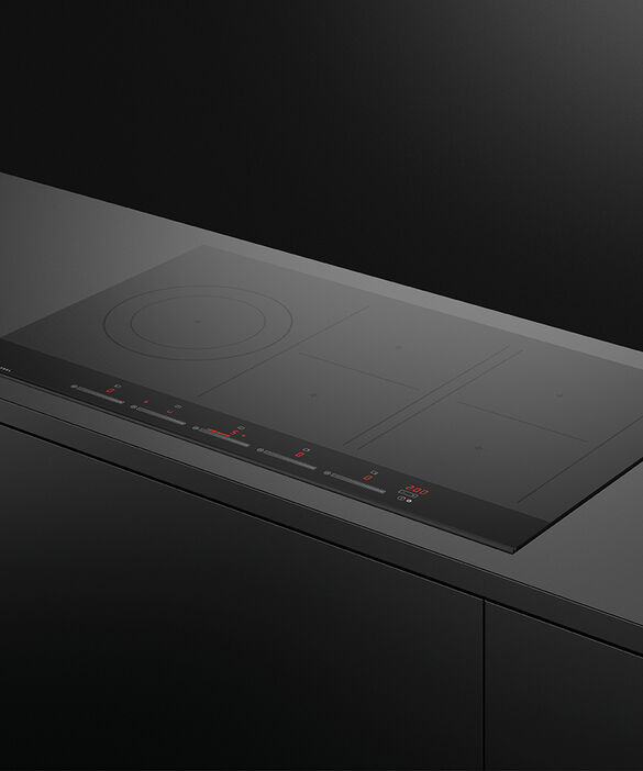 Factory second Fisher & Paykel 90cm Induction Cooktop - Black Glass CI905DTB4 - Second Hand Appliances Geebung