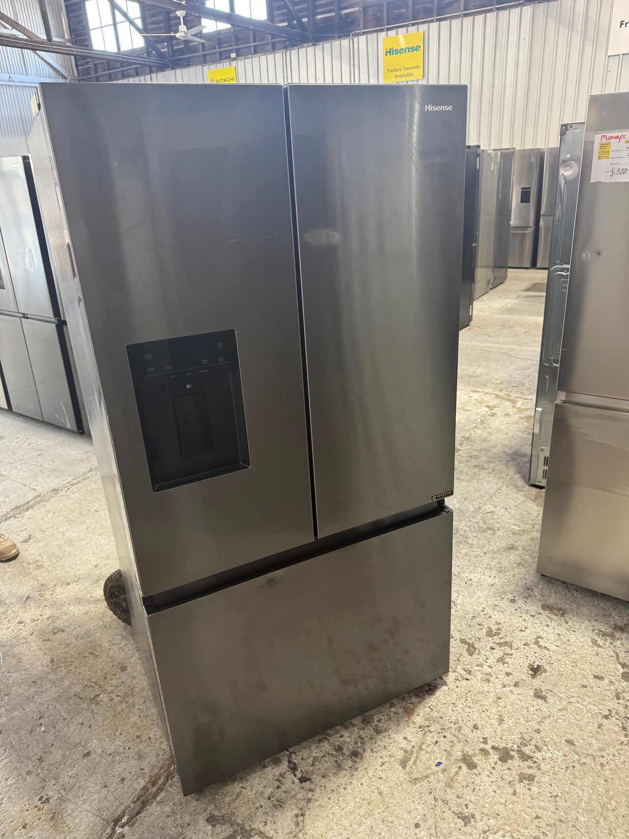 Factory Second Hisense 634L French Door Refrigerator – Black (HRFD634BW)