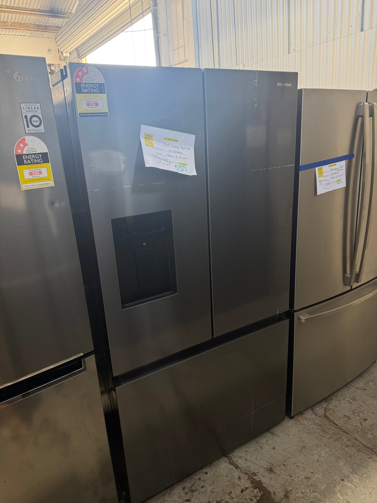 Factory Second Hisense 634L French Door Refrigerator – Black (HRFD634BW)