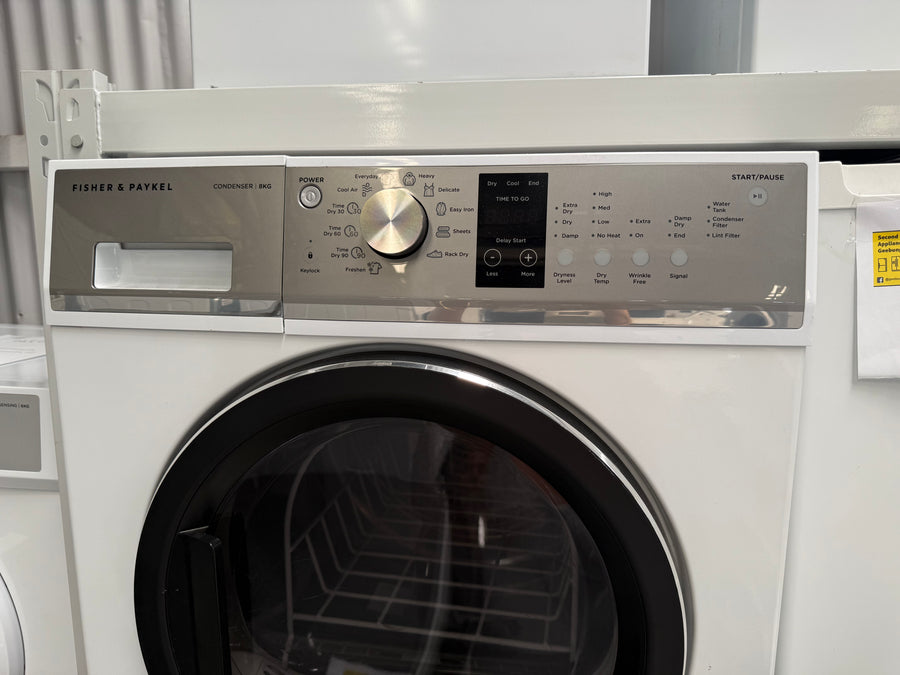 Factory second Fisher & Paykel 8kg Condenser Dryer Model: DE8060P3 - Second Hand Appliances Geebung