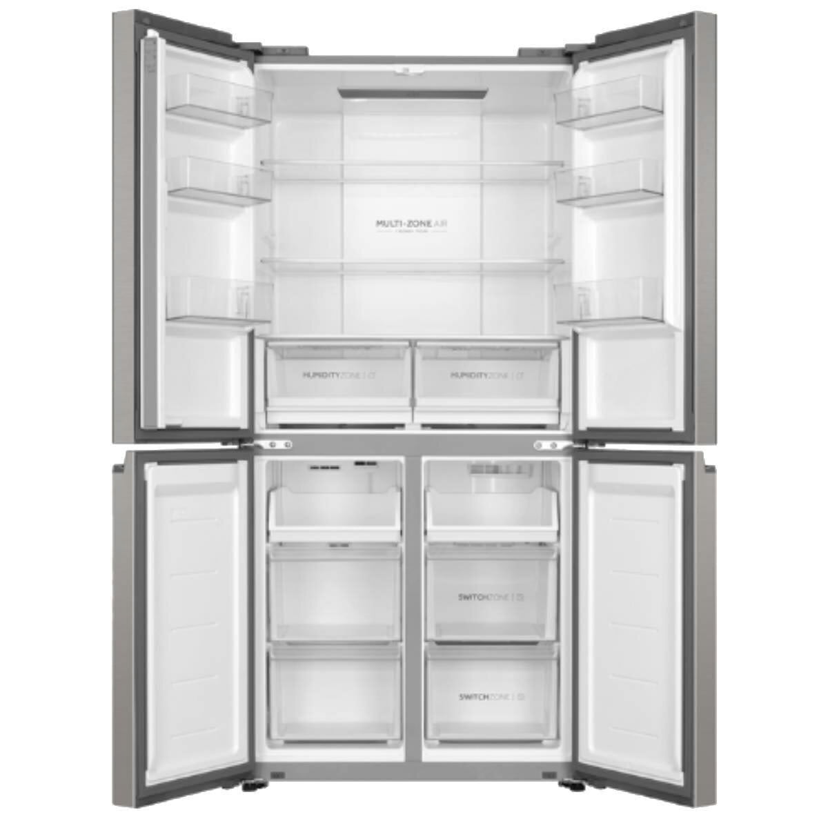Factory second Haier 463L 600 Series Quad Door Refrigerator – Satina Silver HRF530YS