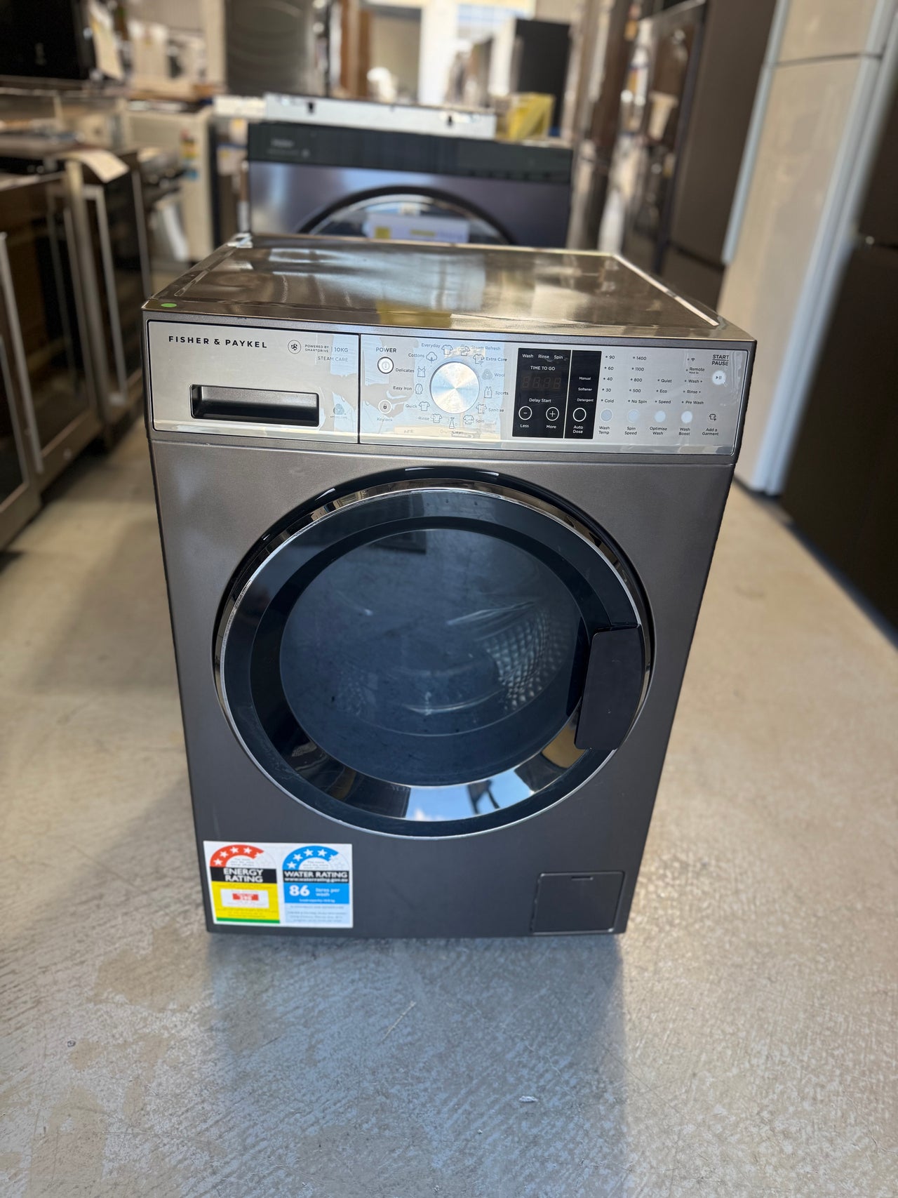 Factory second Fisher & Paykel WH1060SG1 10kg Front Load Washing Machine – Graphite