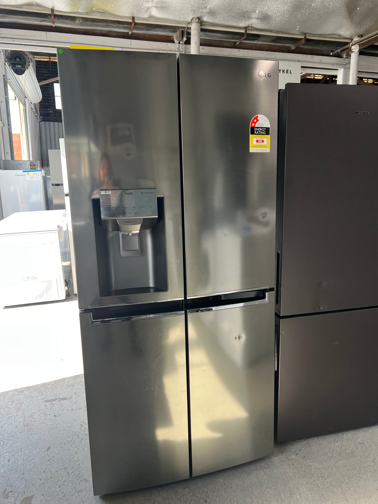 Factory second LG 506L French Door Refrigerator Model: GF-L570PNL with non-plumbed ice maker & water dispenser - Second Hand Appliances Geebung