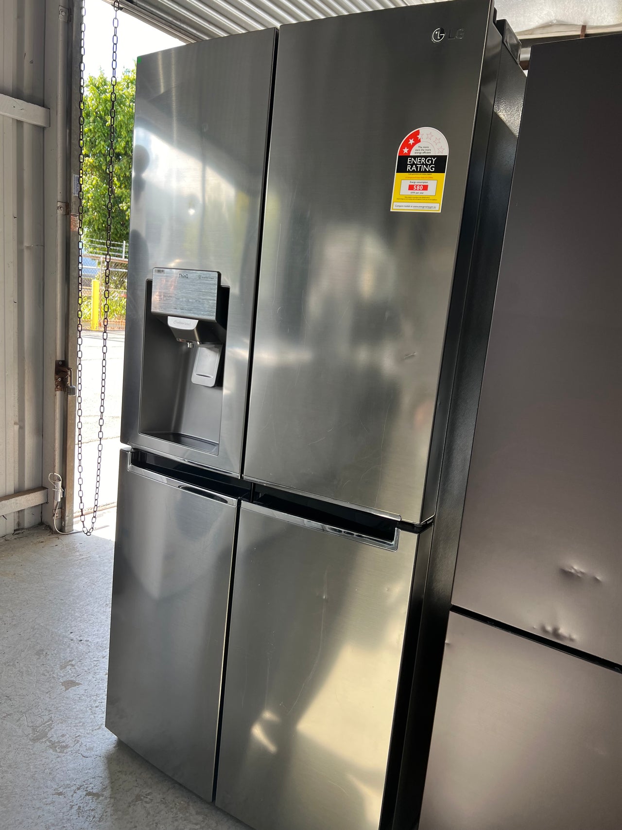 Factory second LG 506L French Door Refrigerator Model: GF-L570PNL with non-plumbed ice maker & water dispenser - Second Hand Appliances Geebung