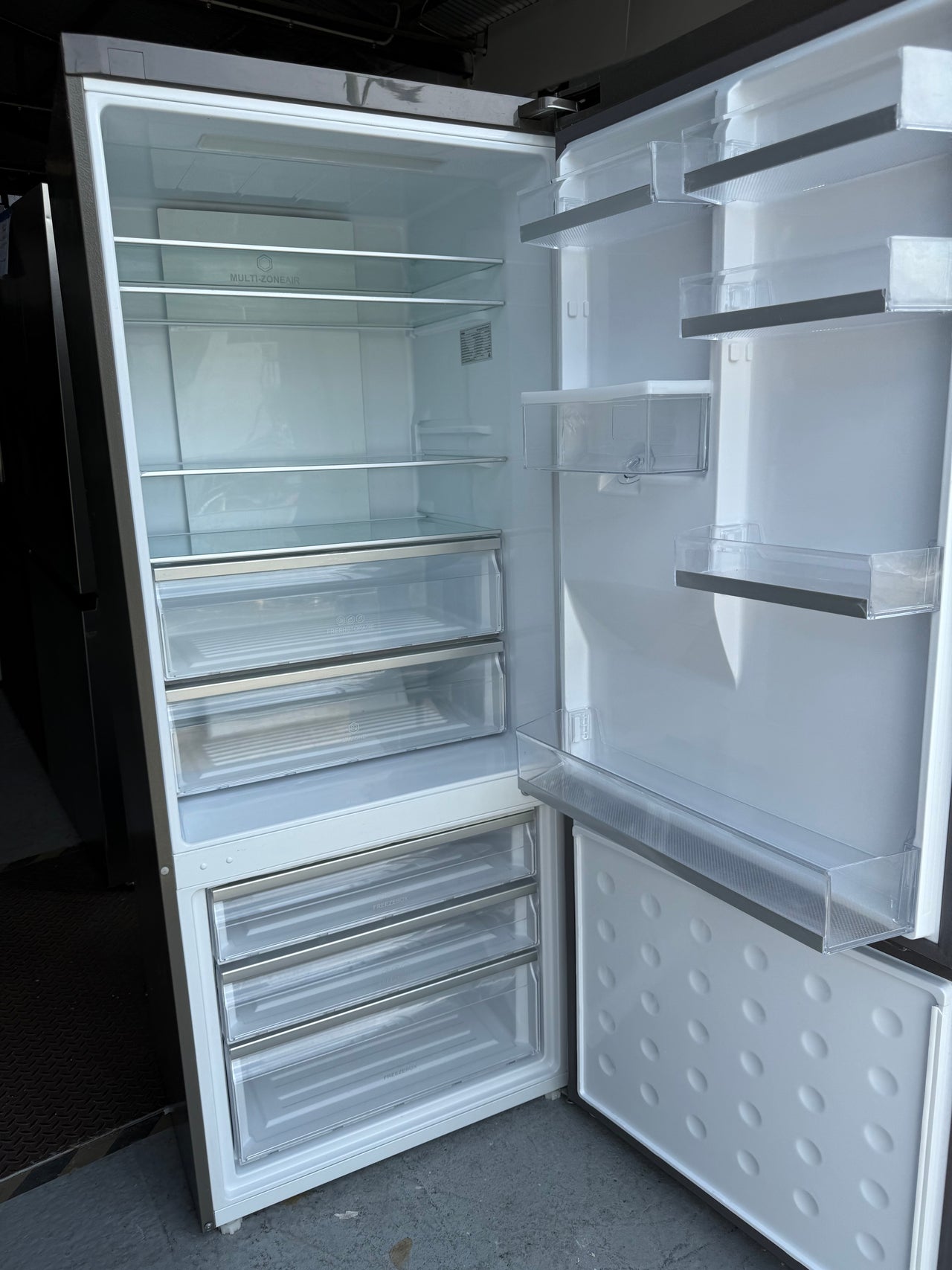 Factory second Haier 416L Bottom Mount Fridge with Water Dispenser - Silver HRF450BHS2 - Second Hand Appliances Geebung