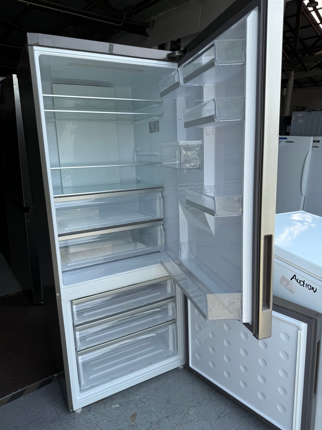 Factory second Haier 416L Bottom Mount Fridge with Water Dispenser - Silver HRF450BHS2 - Second Hand Appliances Geebung