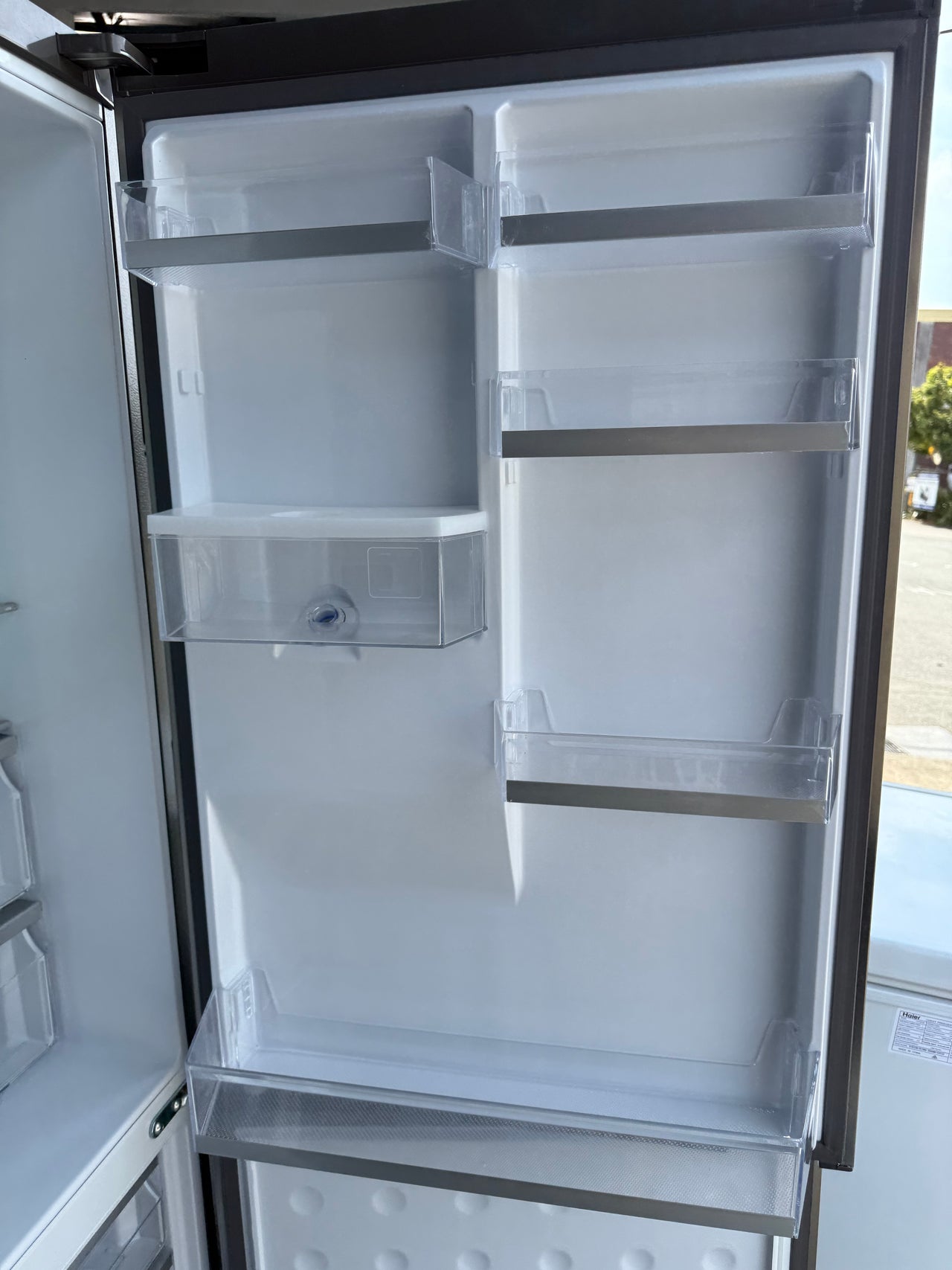 Factory second Haier 416L Bottom Mount Fridge with Water Dispenser - Silver HRF450BHS2 - Second Hand Appliances Geebung