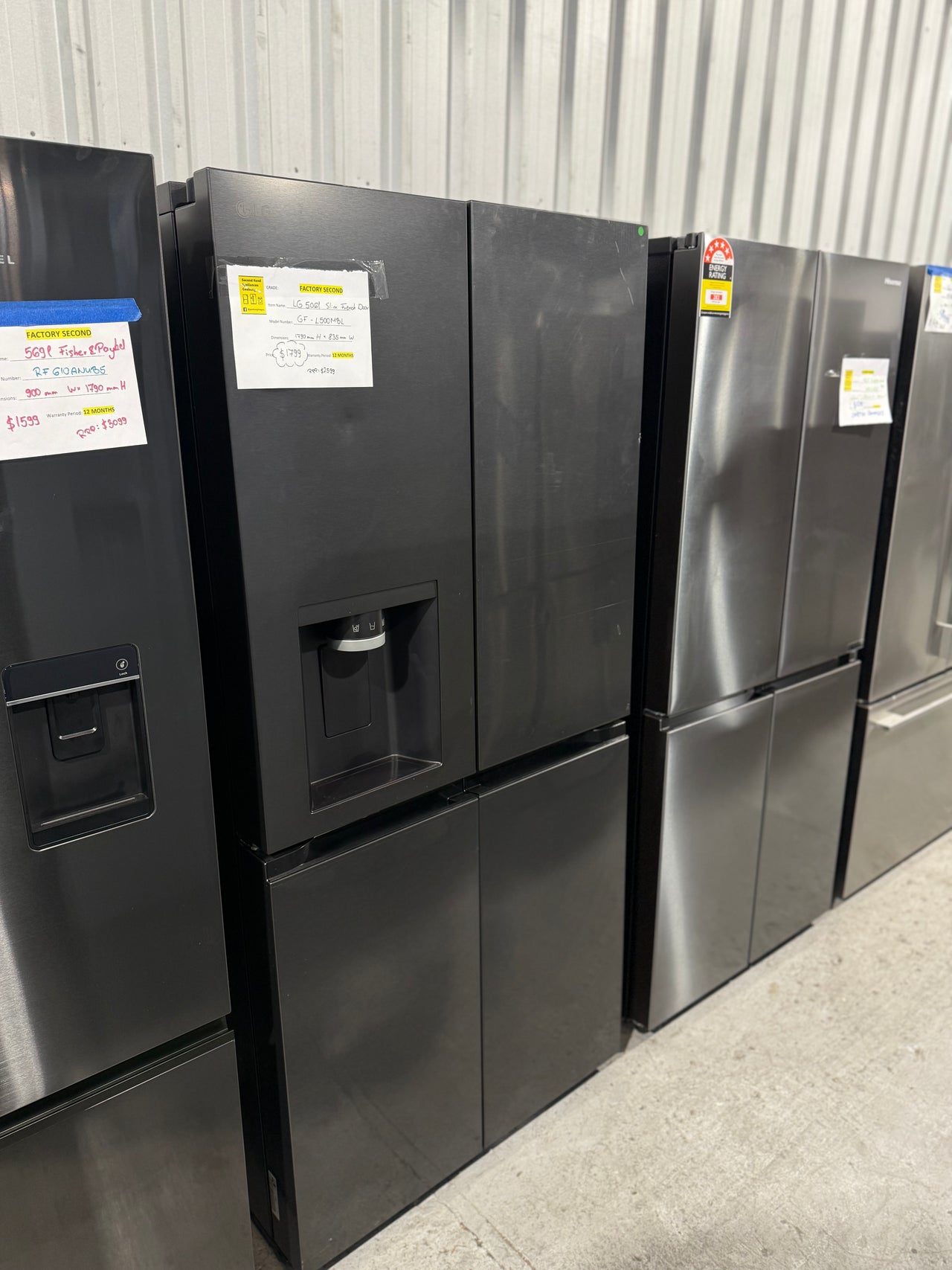 Factory second LG GF-L500MBL 506L Slim French Door Fridge - Second Hand Appliances Geebung