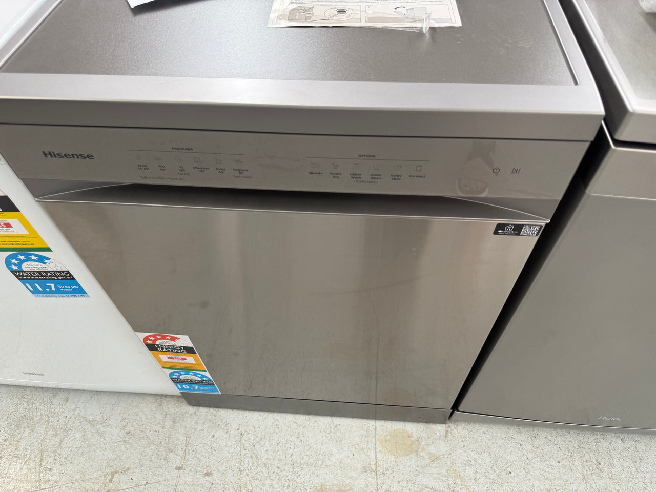 Transportation damaged Hisense Freestanding Dishwasher Stainless Steel HSAA16FS