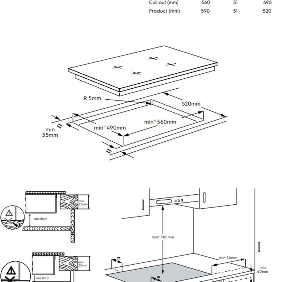 Factory second Electrolux 60cm 4-Zone Induction Cooktop – EHI645BF