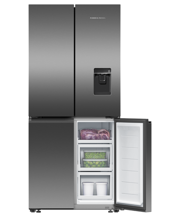 Factory Second Fisher & Paykel RF500QNUB1 498L Quad Door Fridge – Black Stainless Steel