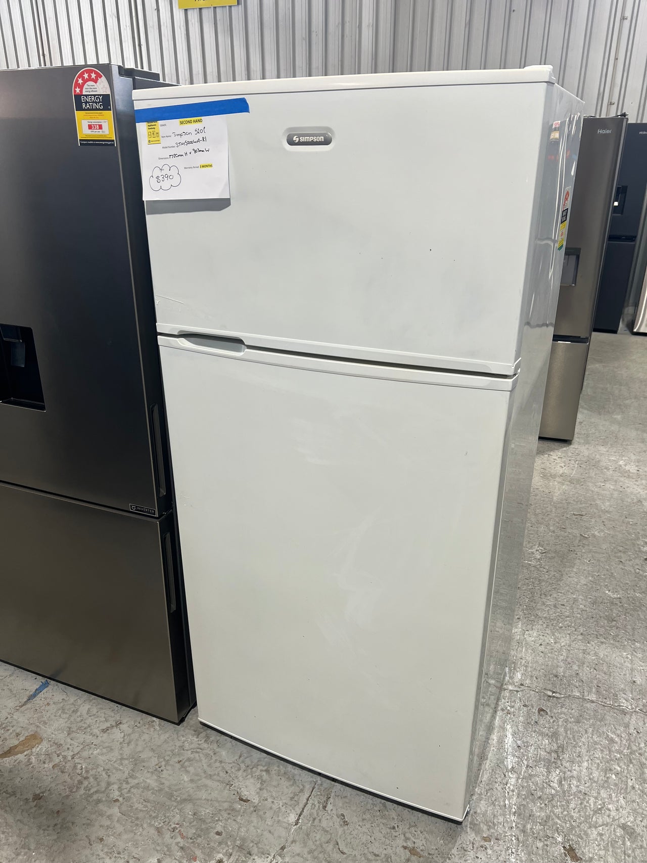 Second hand 520l Simpson top mounted refrigerator STM5200WA - Second Hand Appliances Geebung