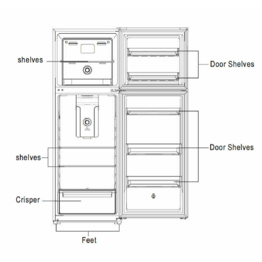 Factory second/Carton damaged TCL 362L Top Mount Fridge – P362TMW