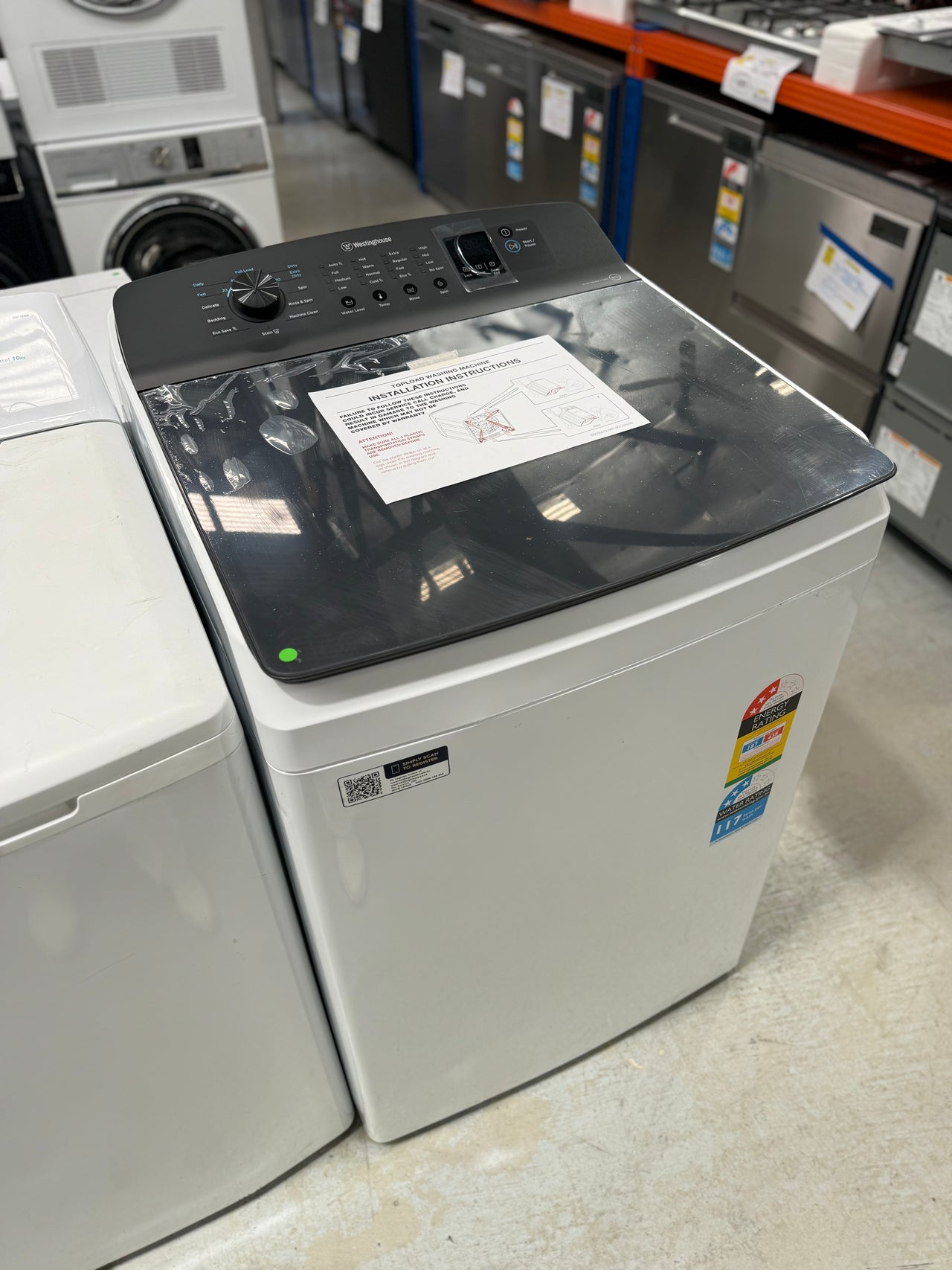 Transportation damaged Westinghouse 8kg Top Load Washer WWT8084J7WA