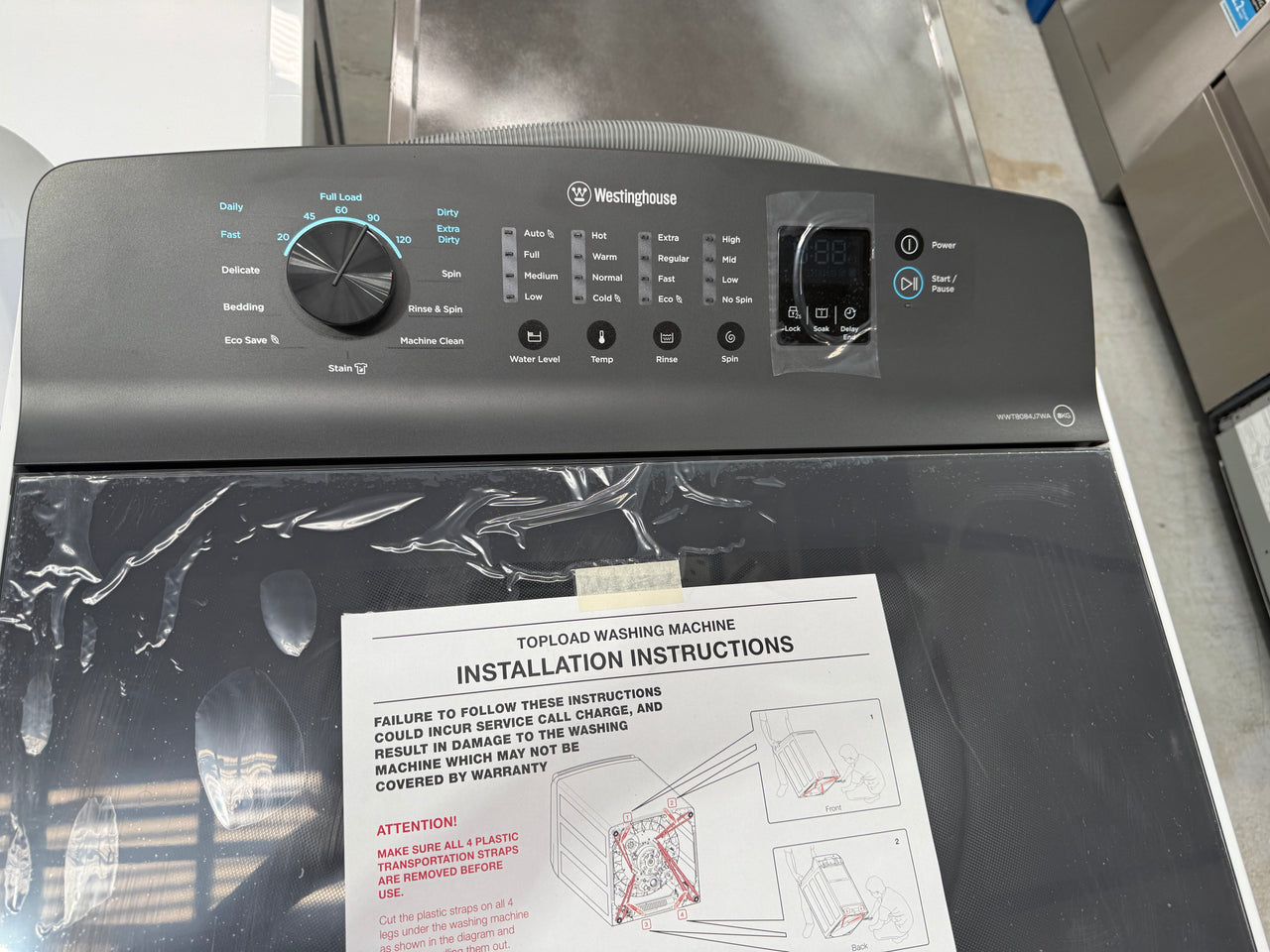 Transportation damaged Westinghouse 8kg Top Load Washer WWT8084J7WA