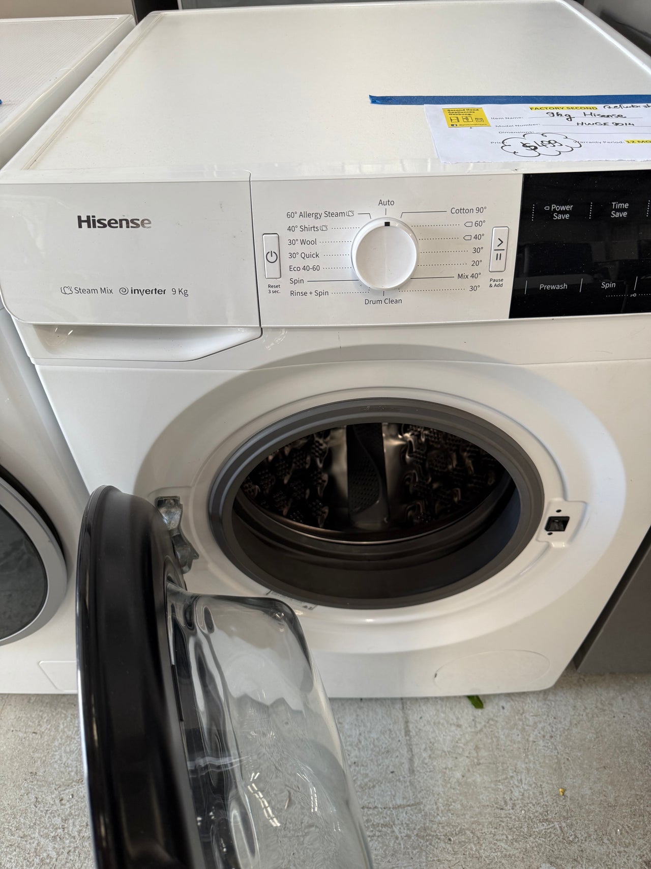 Factory second Hisense 9kg PureStream Front Load Washing Machine HWGE9014