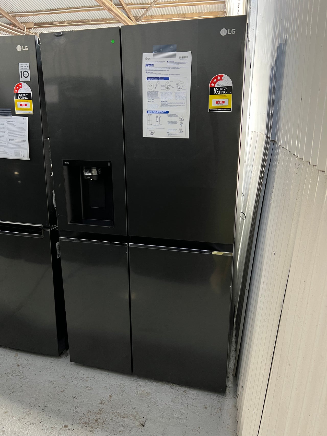 635L Side by Side Fridge in Matte Black Finish - Second Hand Appliances Geebung