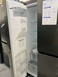 Thumbnail for 635L Side by Side Fridge in Matte Black Finish - Second Hand Appliances Geebung