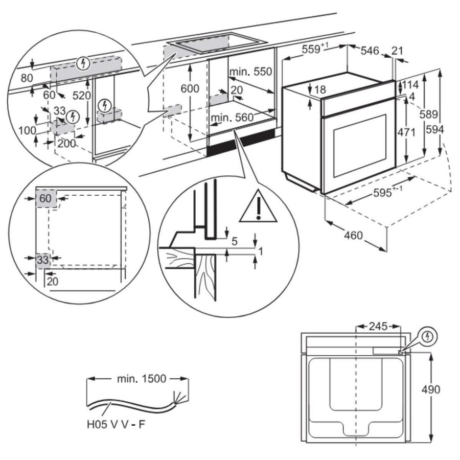 Factory second AEG 60cm oven – BSK77238PT