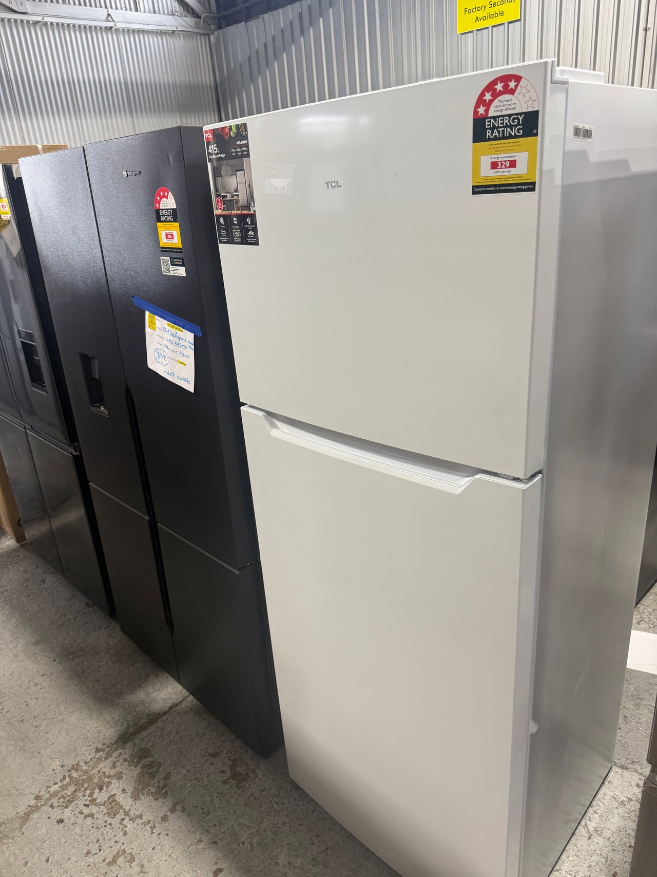 Factory second TCL 415 L Top Mount Refrigerator – P454TMW (White)