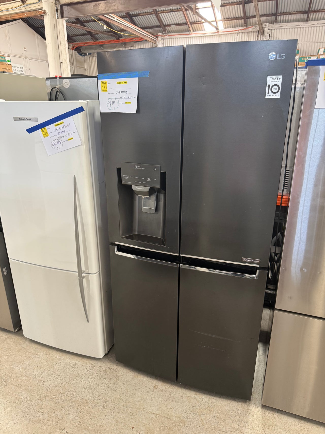Second hand LG 506L Slim French Door Fridge – Matte Black (GF-L570MBL)