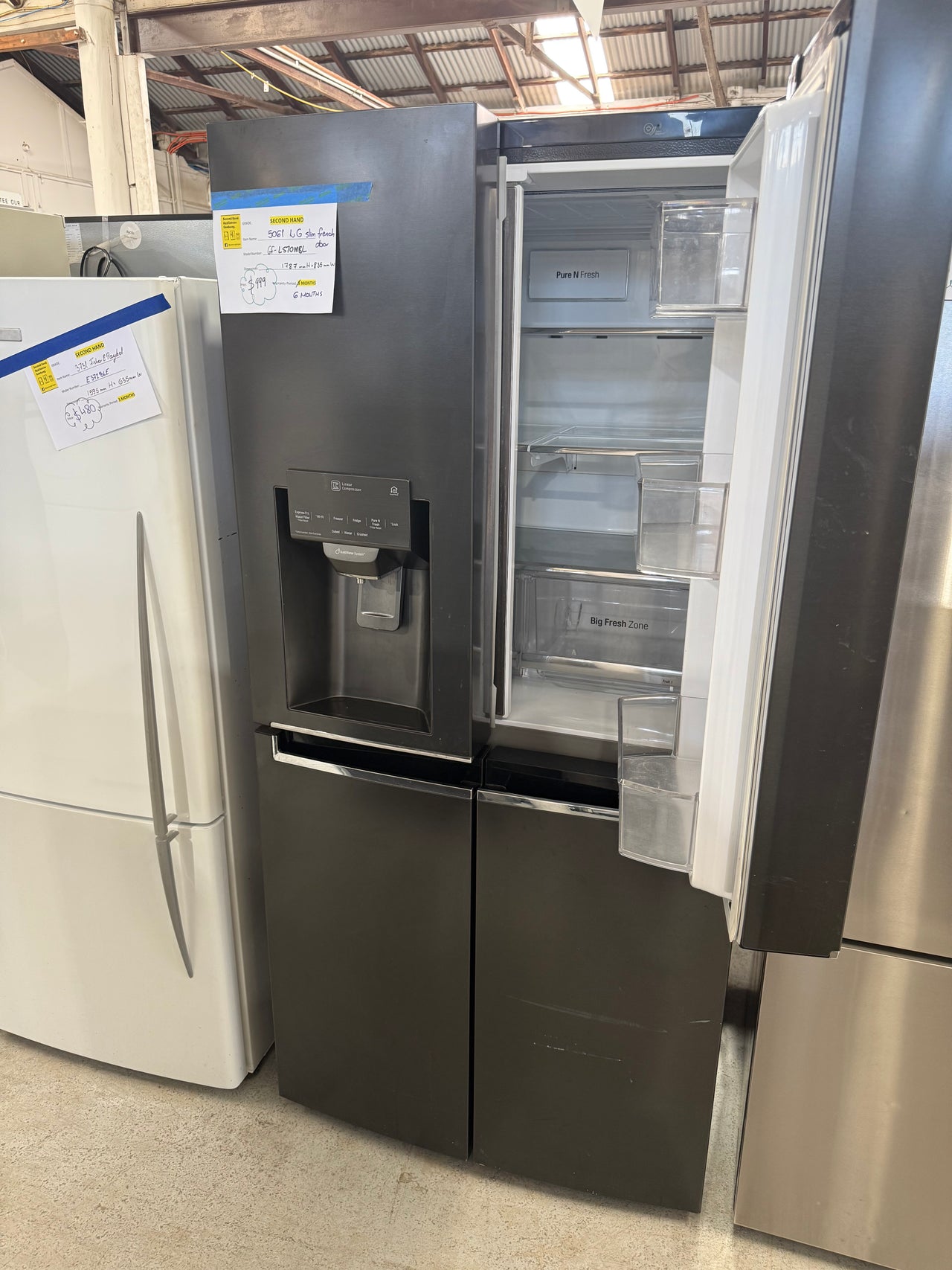 Second hand LG 506L Slim French Door Fridge – Matte Black (GF-L570MBL)