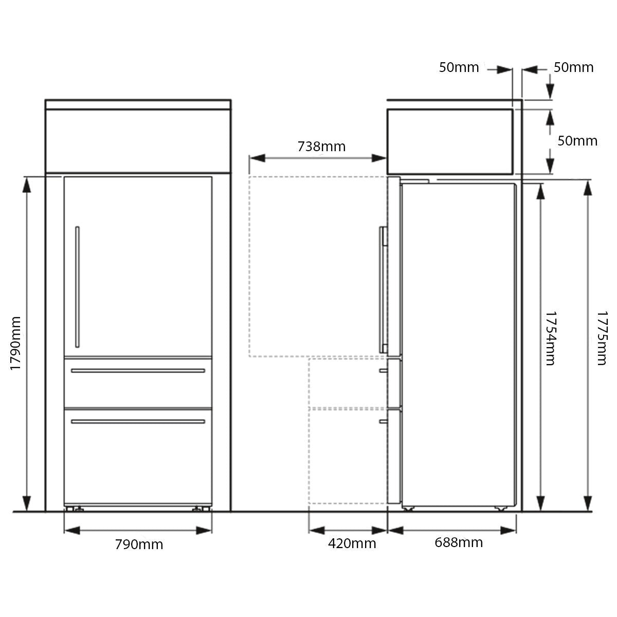 Factory Second FISHER & PAYKEL 527L BOTTOM MOUNT MULTI DRAWER FRIDGE RF523MRDX1 - Second Hand Appliances Geebung