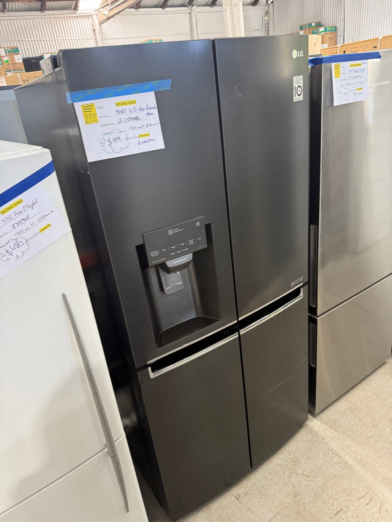 Second hand LG 506L Slim French Door Fridge – Matte Black (GF-L570MBL)
