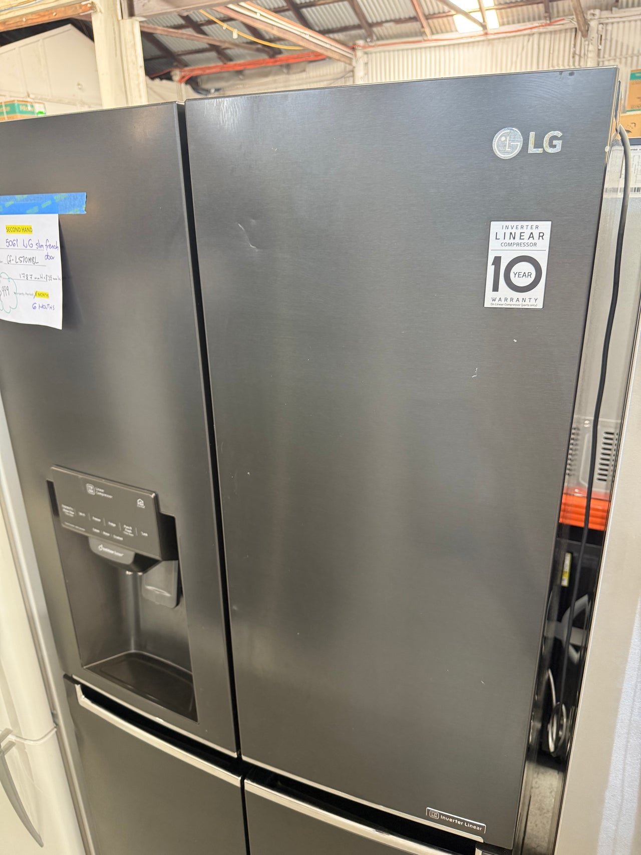 Second hand LG 506L Slim French Door Fridge – Matte Black (GF-L570MBL)