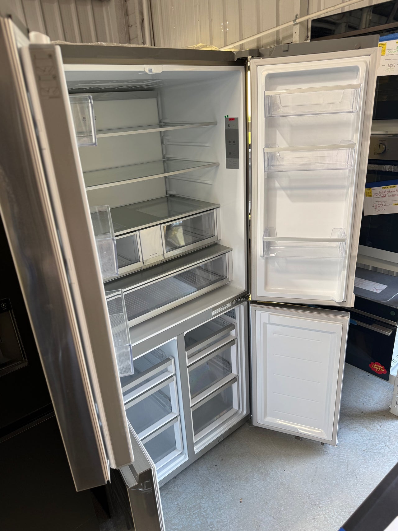 Factory Second Fisher & Paykel 605L Quad Door Refrigerator – Stainless Steel (RF730QNUVX1)