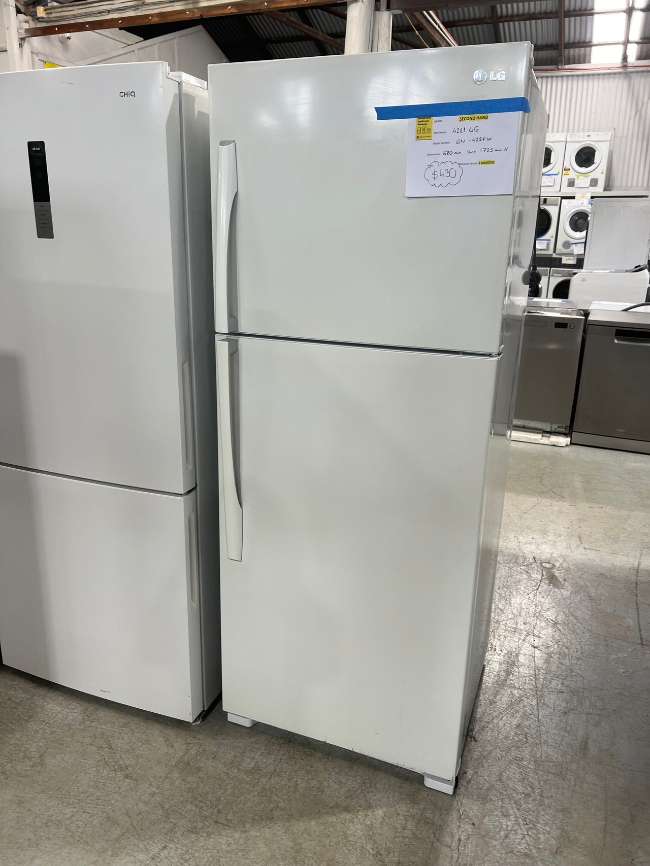 Second hand 422L LG Fridge Model: GN422FW - Second Hand Appliances Geebung