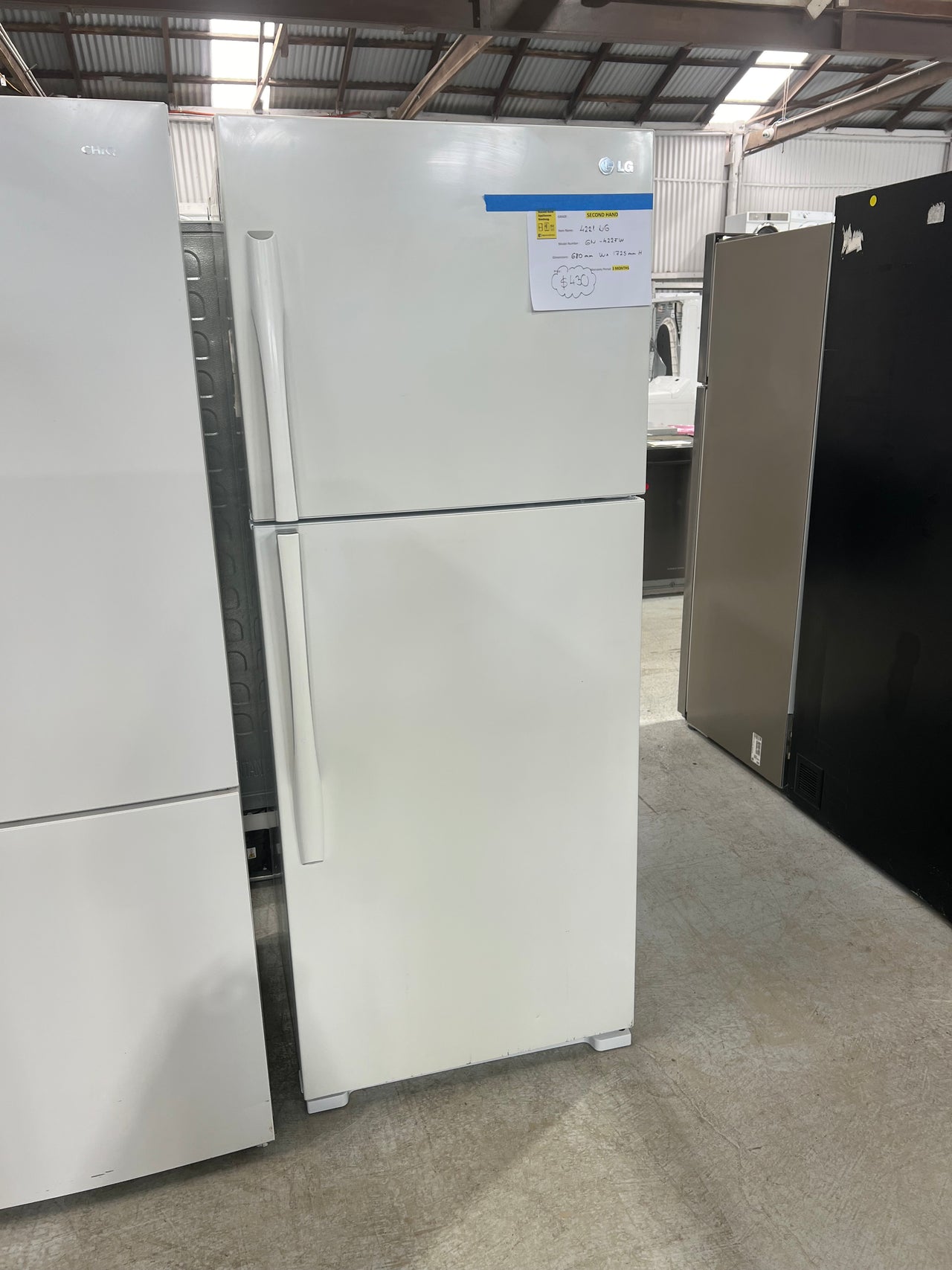 Second hand 422L LG Fridge Model: GN422FW - Second Hand Appliances Geebung