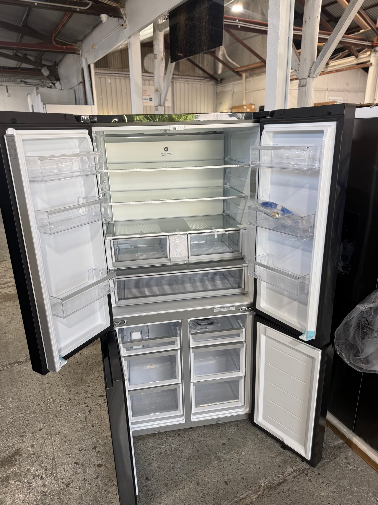 Buy Factory second Fisher & Paykel RF730QNUVB1 690 L Quad Door Refrigerator – Black Stainless Steel with Ice &Water |  | [product_variant] | Second Hand Appliances Geebung Brisbane