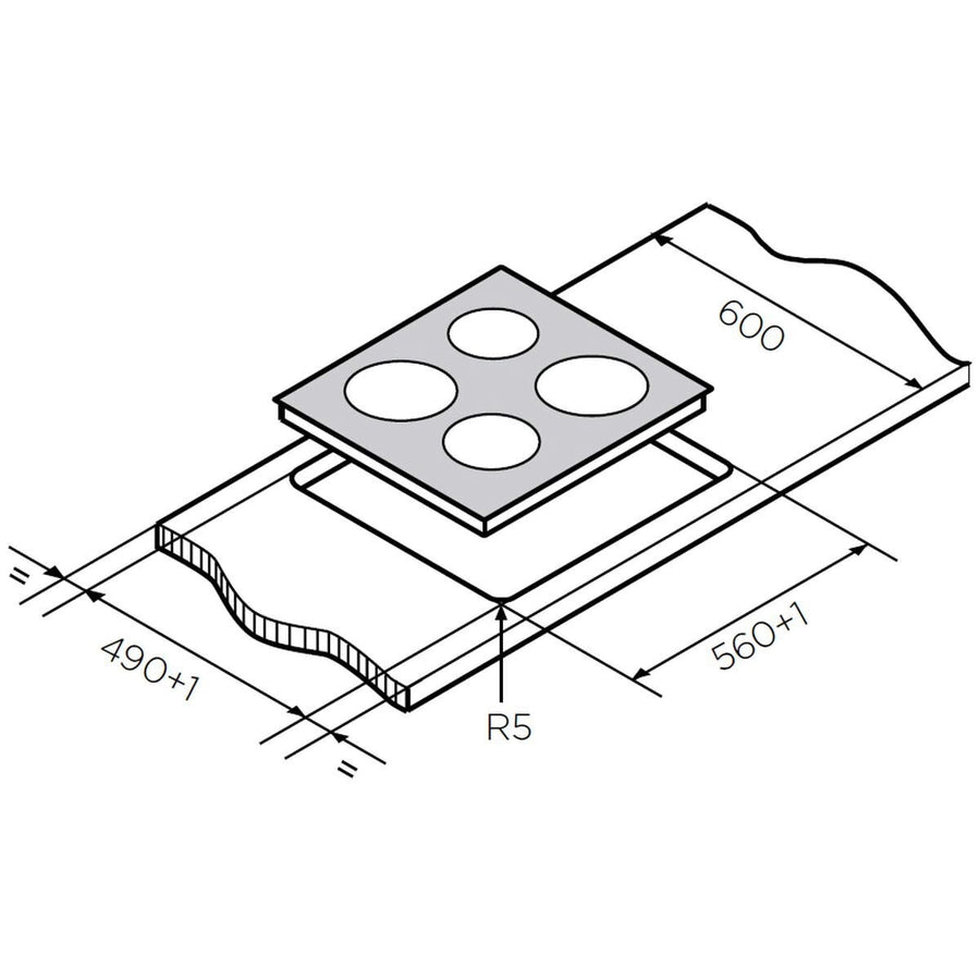 Factory second Westinghouse 60cm 4 Zone Ceramic Cooktop – WHC642BC(NAT)